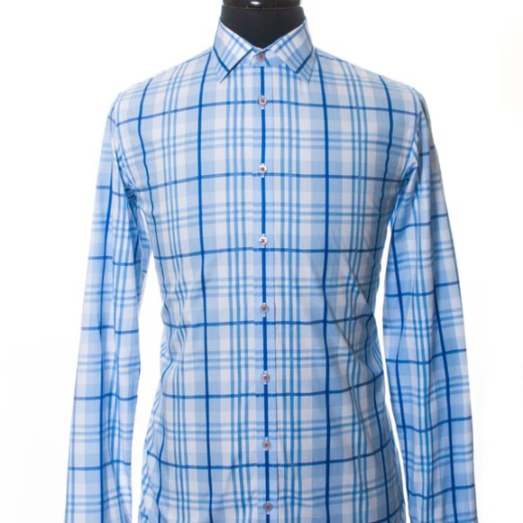 Sand Copenhagen Blue Check Shirt - Picture 2 of 4